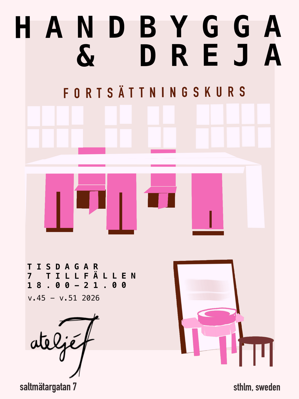 Fortsättningskurs: Handbygga & Dreja